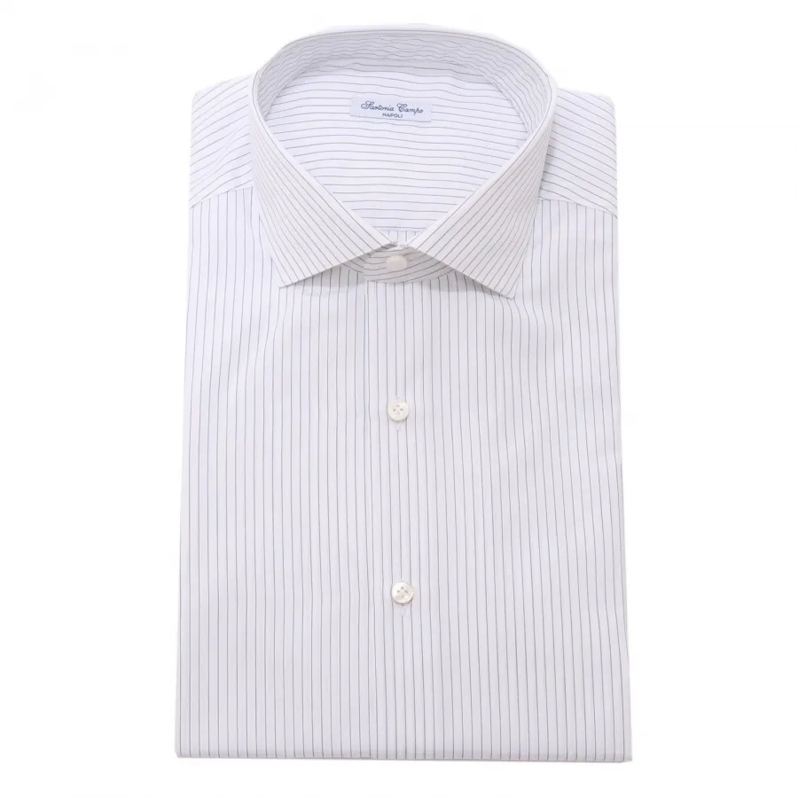 0695AE camicia uomo SARTORIA CAMPO white/blue cotton shirt men