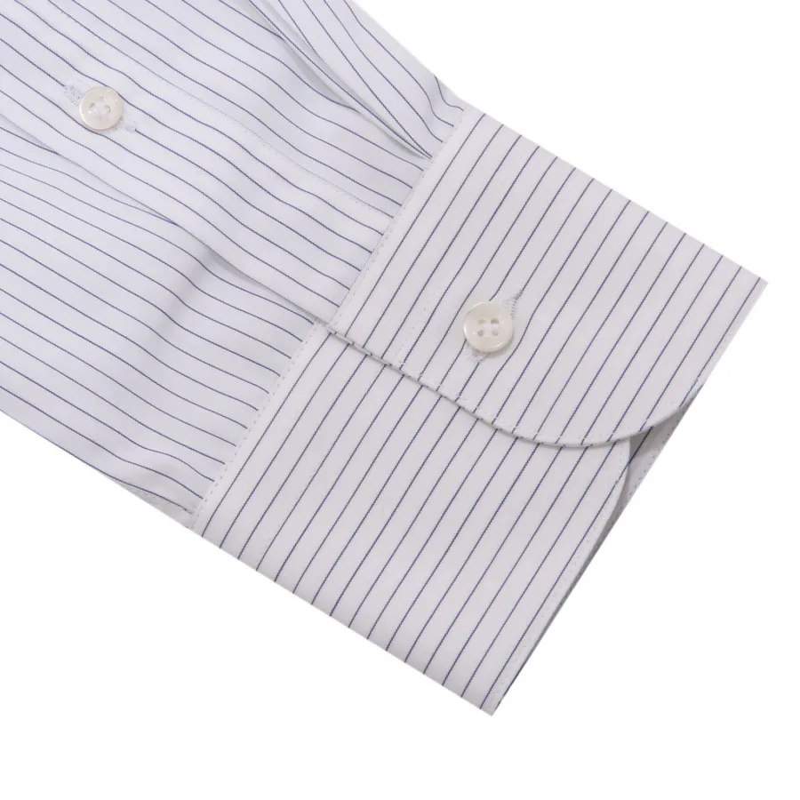 0695AE camicia uomo SARTORIA CAMPO white/blue cotton shirt men