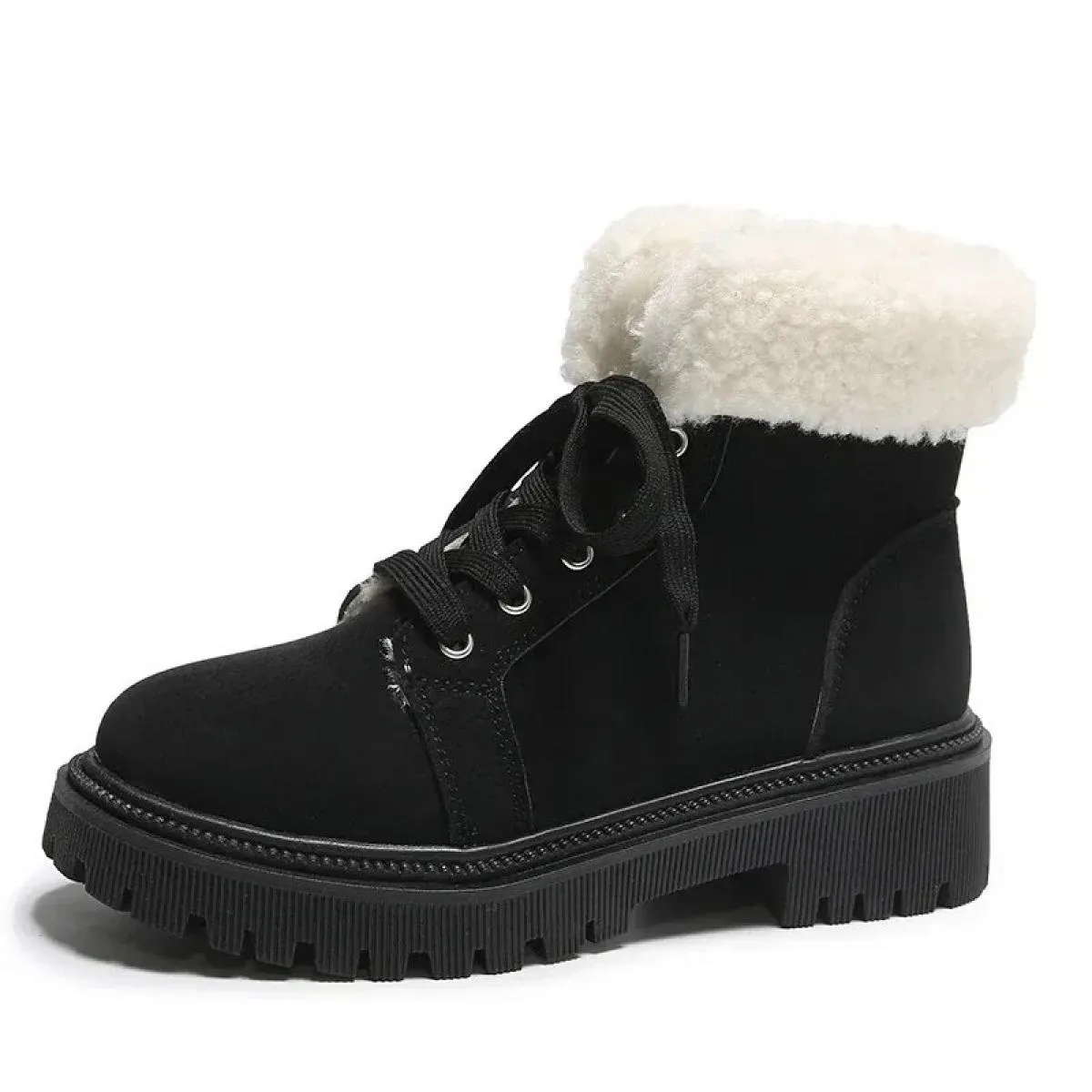2024 nuove scarpe da neve da donna di vendita calde tinta unita inverno caldo flip in pile scarpe da donna tacco basso in gomma