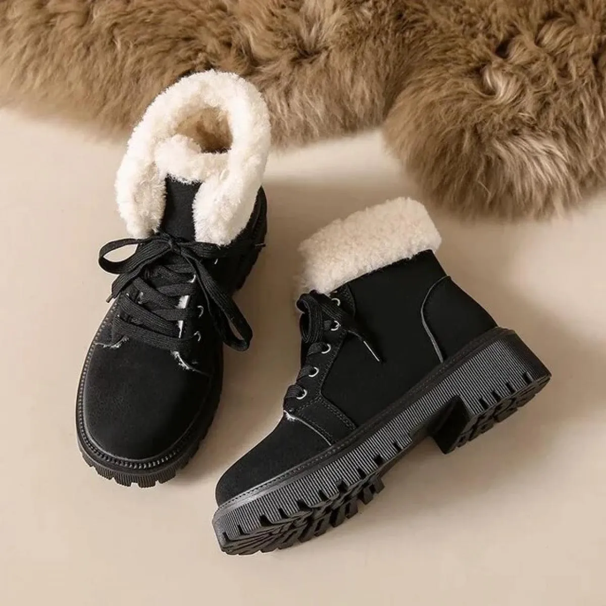 2024 nuove scarpe da neve da donna di vendita calde tinta unita inverno caldo flip in pile scarpe da donna tacco basso in gomma