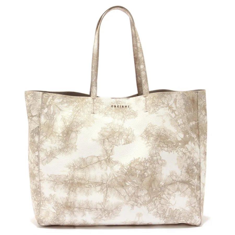 4239AG borsa shopper donna ORCIANI LE SAC CALEIDO off white/taupe bag woman