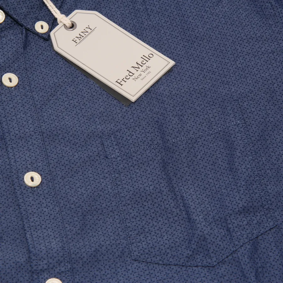 7518K camicia uomo FRED MELLO blue cotton shirt man