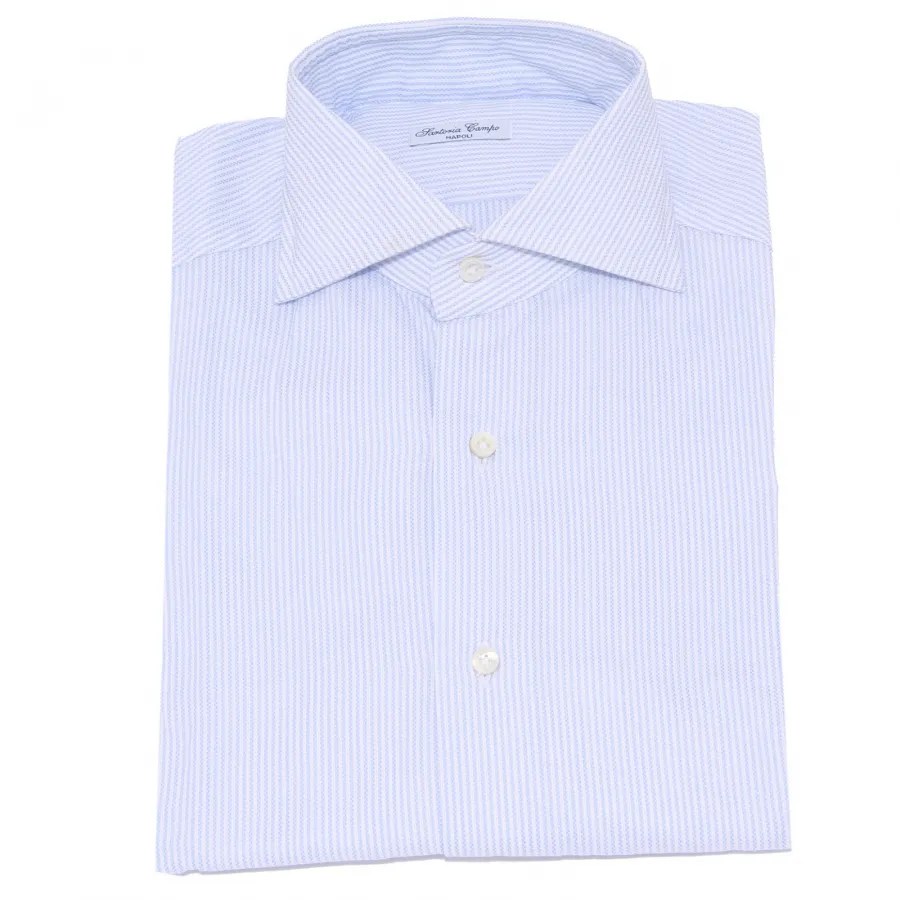 8923AA camicia uomo SARTORIA CAMPO white light blue stripes shirt cotton man