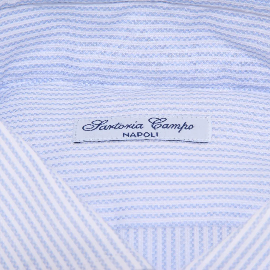 8923AA camicia uomo SARTORIA CAMPO white light blue stripes shirt cotton man