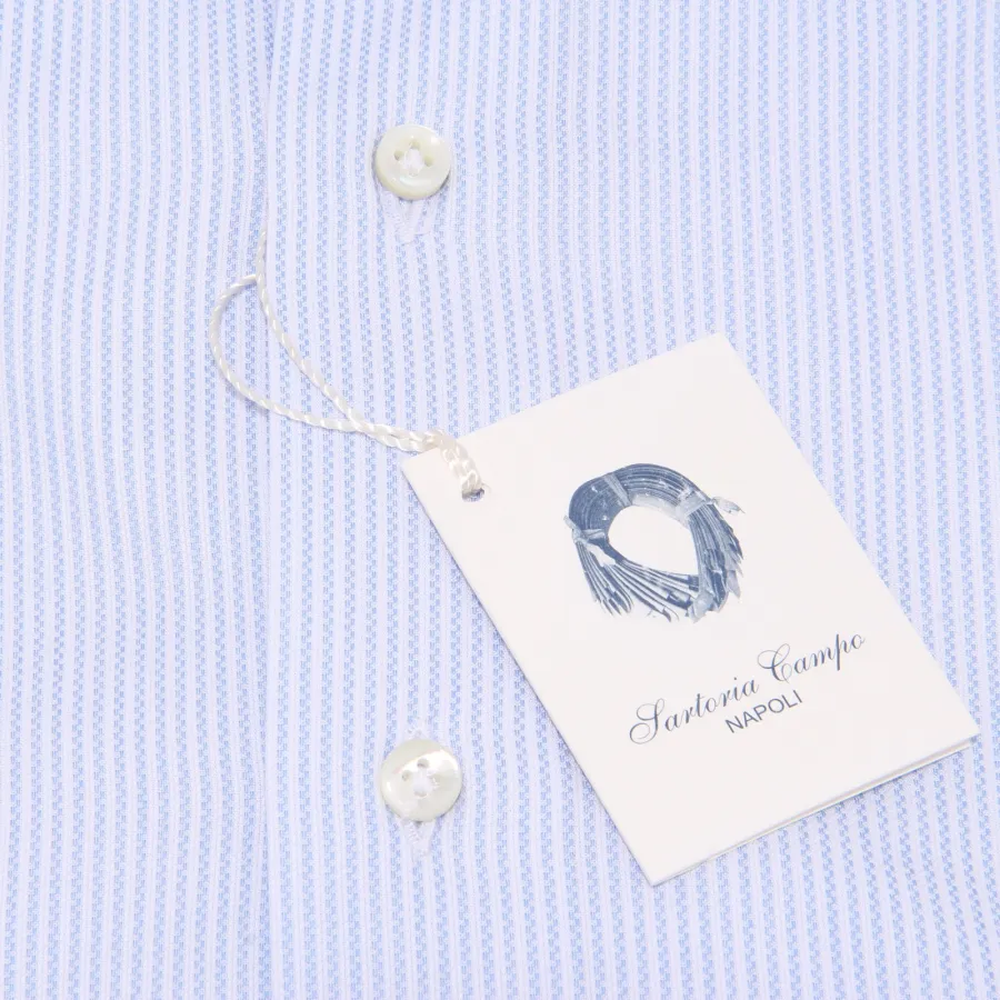 8923AA camicia uomo SARTORIA CAMPO white light blue stripes shirt cotton man