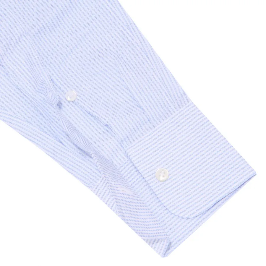 8923AA camicia uomo SARTORIA CAMPO white light blue stripes shirt cotton man