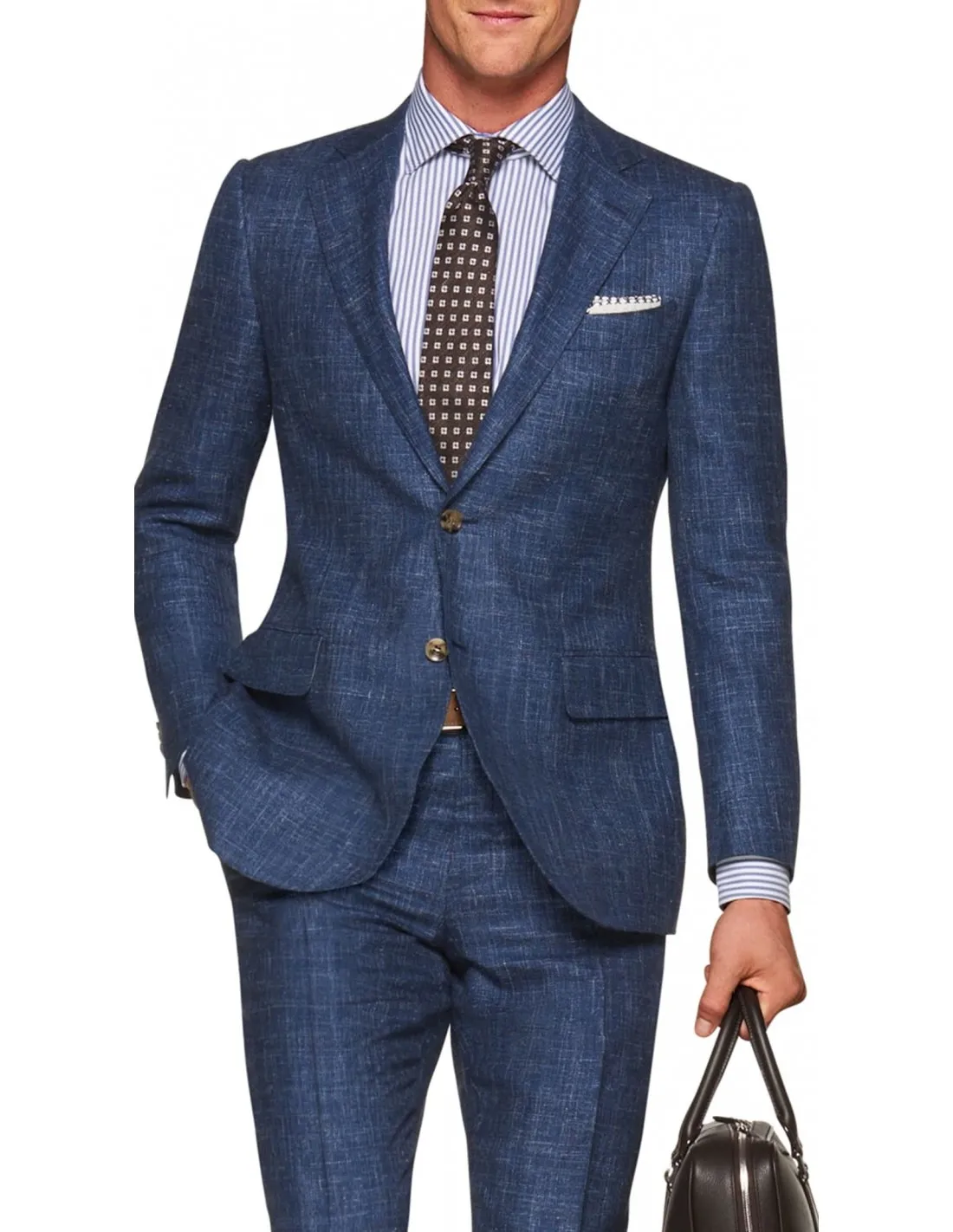 Abito in lino armaturato blu