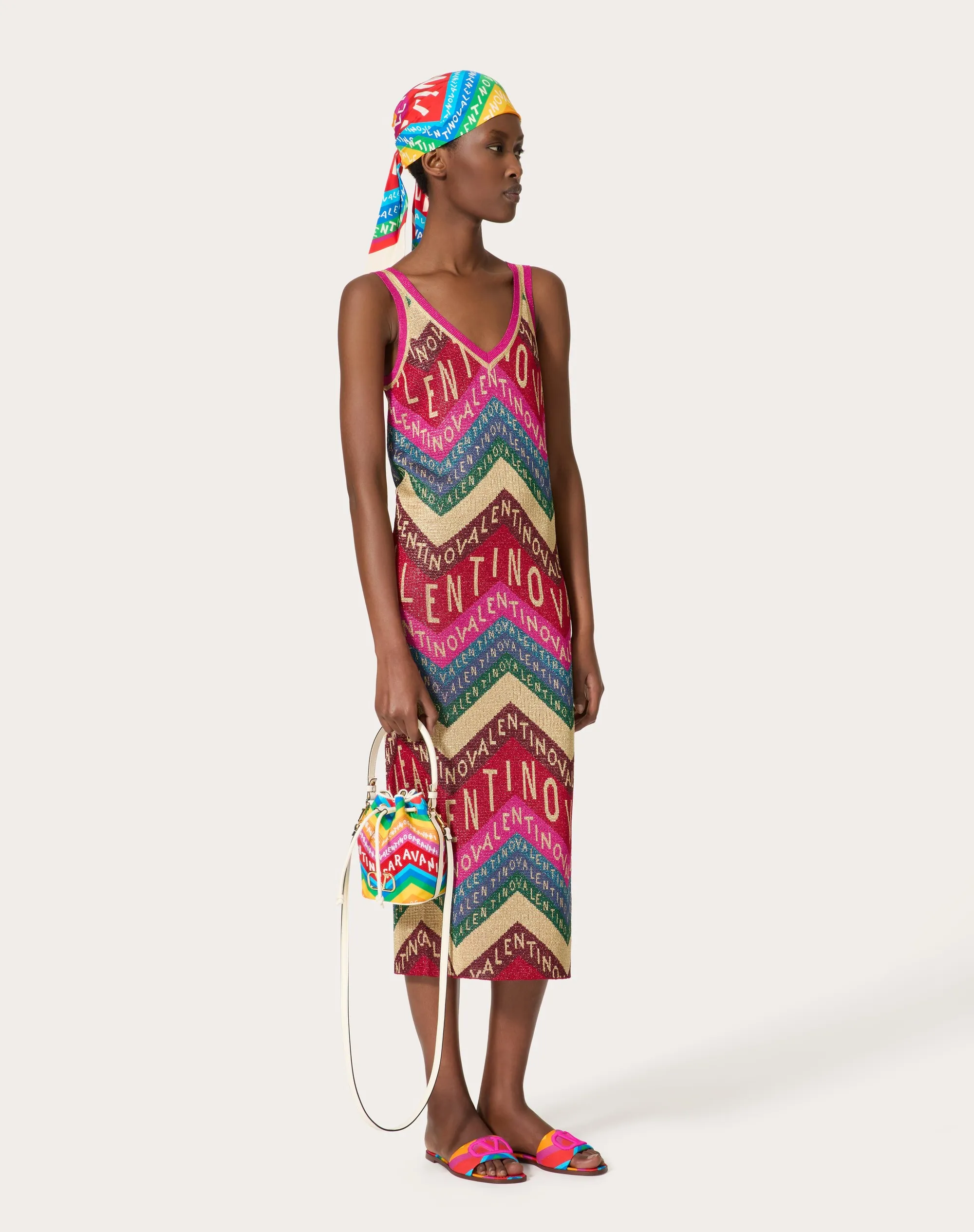 ABITO IN LUREX VALENTINO CHEVRON