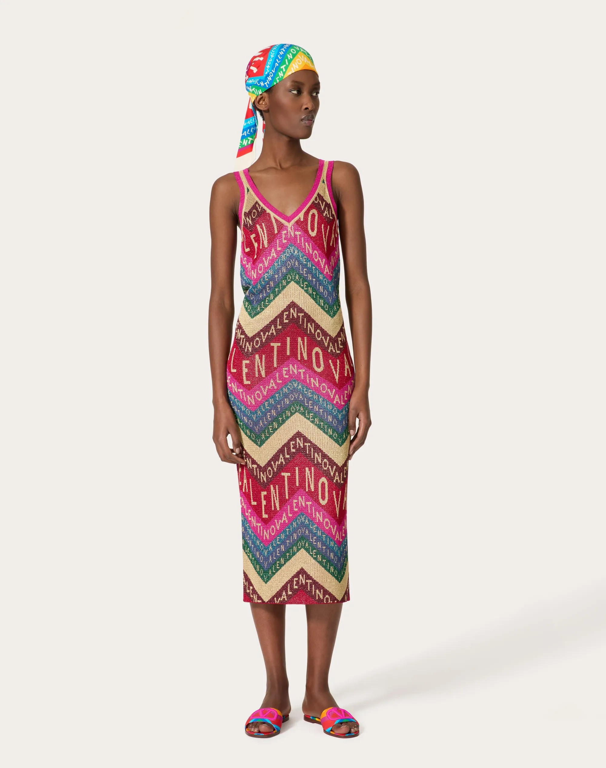 ABITO IN LUREX VALENTINO CHEVRON
