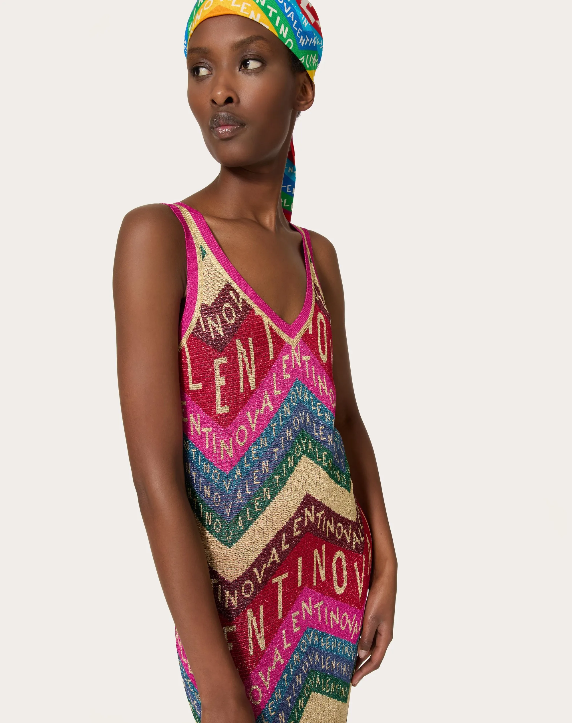 ABITO IN LUREX VALENTINO CHEVRON