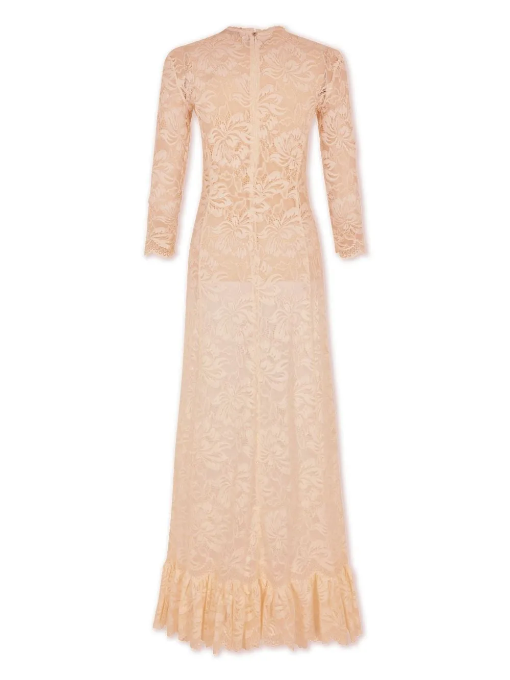 Abito lungo in pizzo in beige - donna