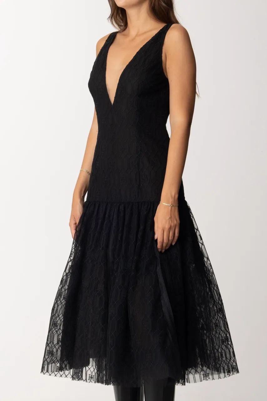 Abito midi in tulle Nero