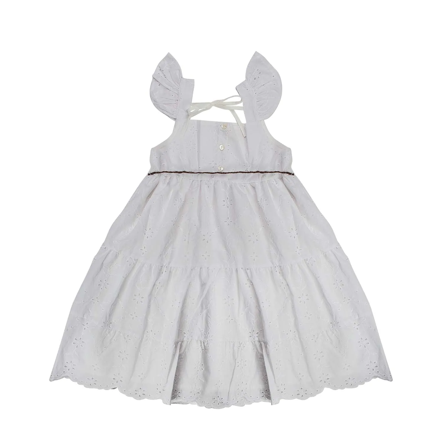 Abito Smanicato Bianco Bambina