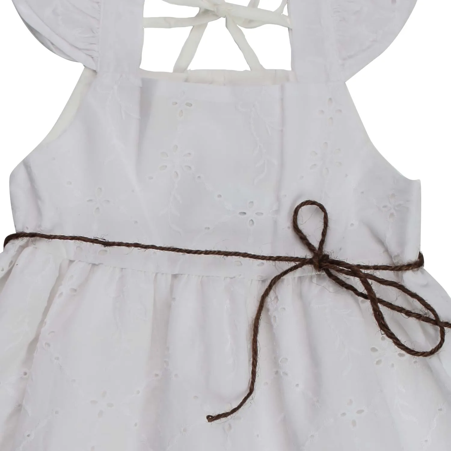 Abito Smanicato Bianco Bambina