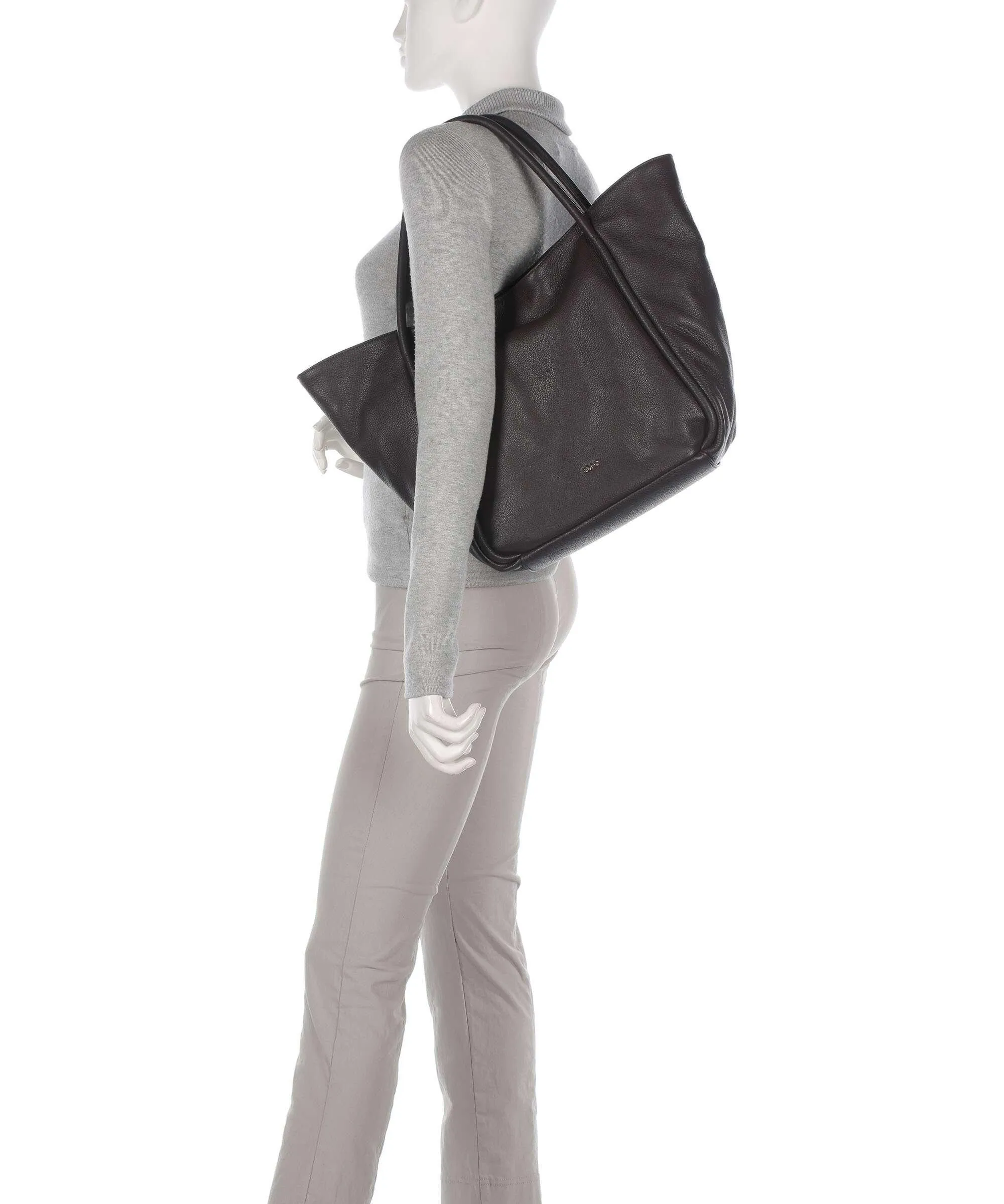  Abro Dalia Willow Borsa shopper pelle di vacchetta grana marrone scuro  
