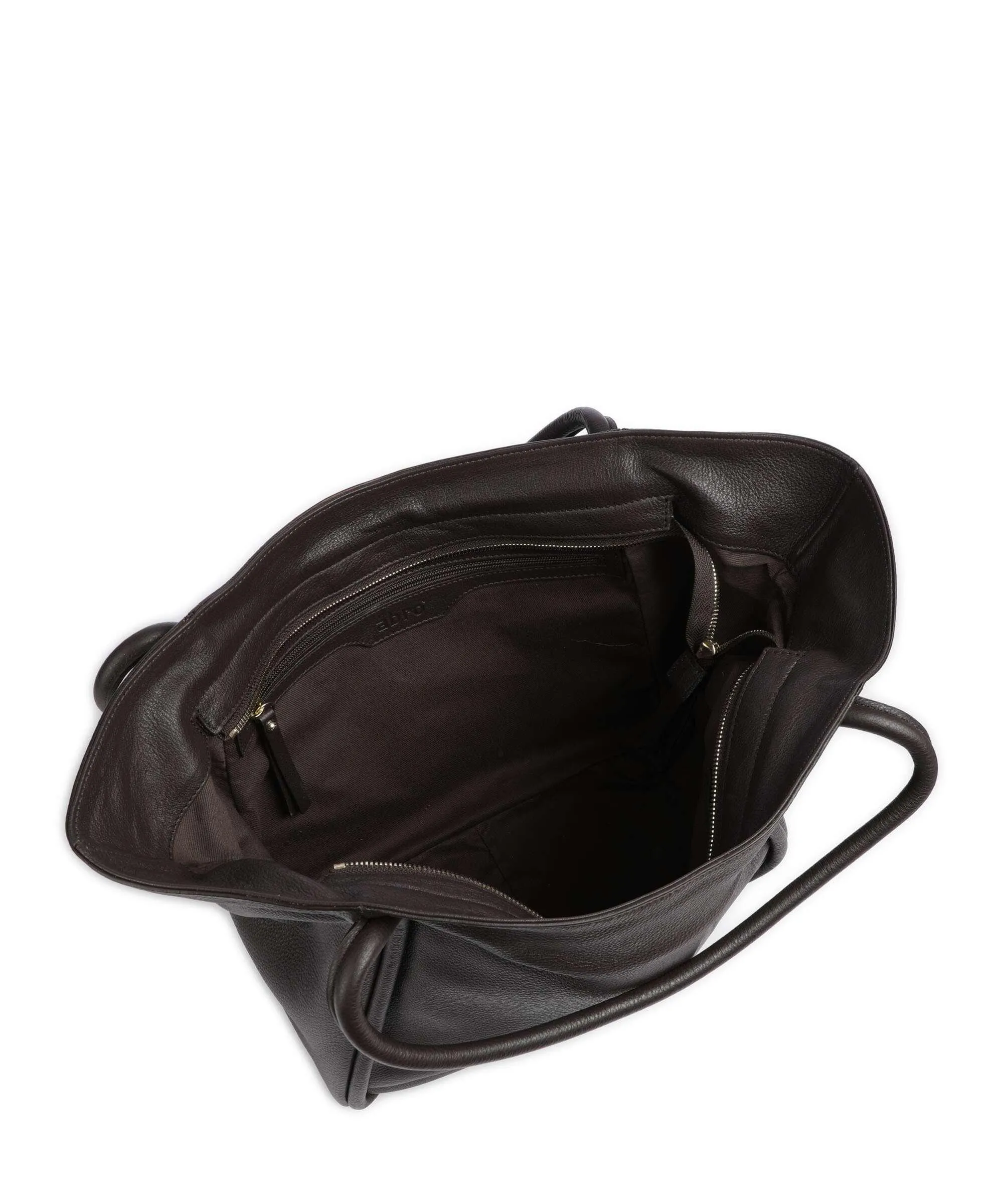  Abro Dalia Willow Borsa shopper pelle di vacchetta grana marrone scuro  