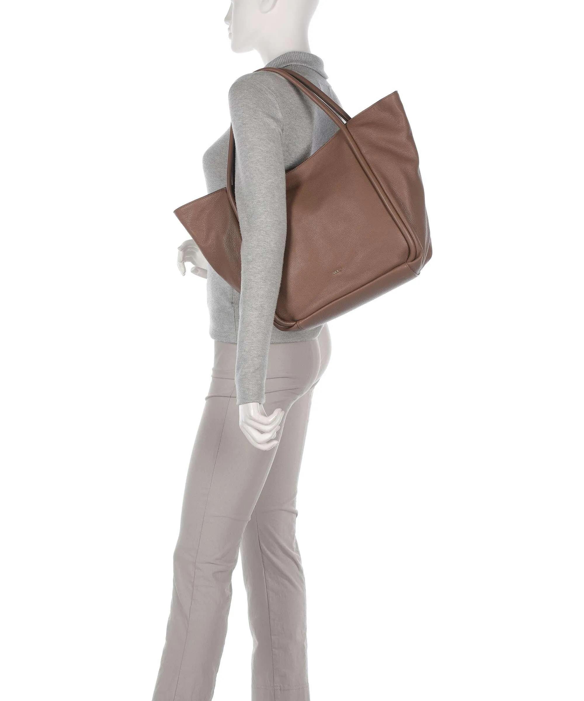  Abro Dalia Willow Borsa shopper pelle di vacchetta grana marrone  
