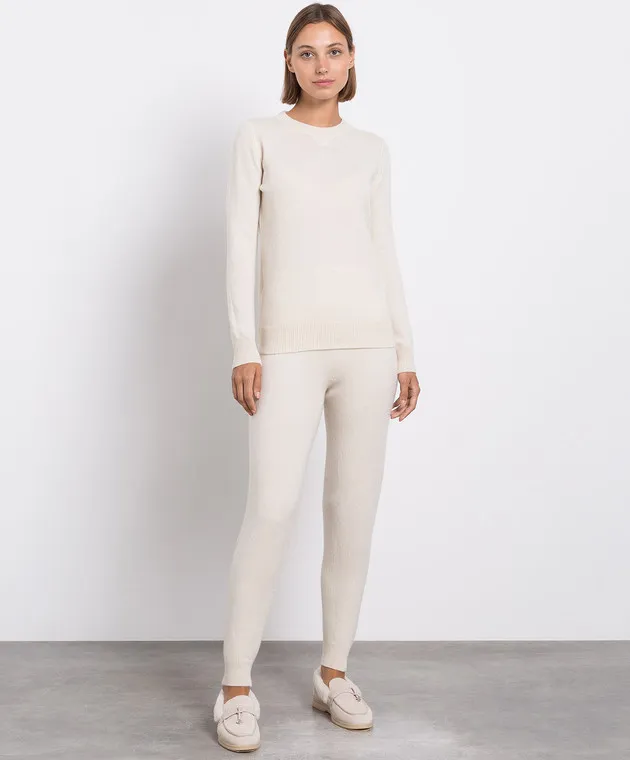 Babe Pay Pls Maglione in cashmere bianco e completo joggers MD9671307341PF