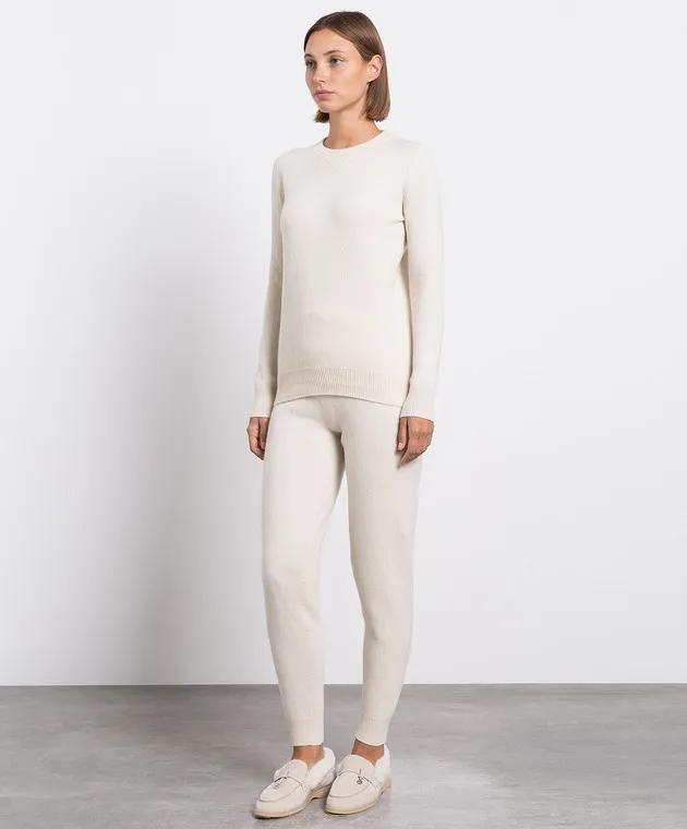 Babe Pay Pls Maglione in cashmere bianco e completo joggers MD9671307341PF