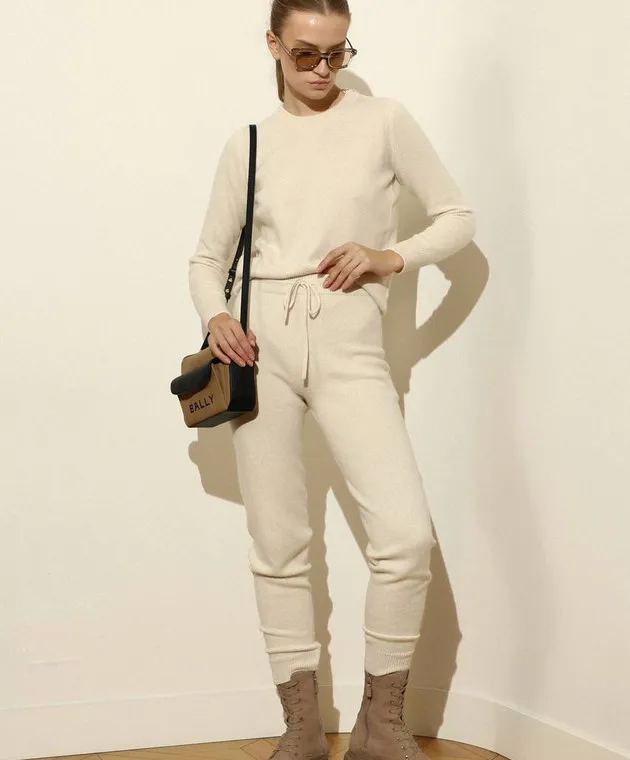 Babe Pay Pls Maglione in cashmere bianco e completo joggers MD9671307341PF