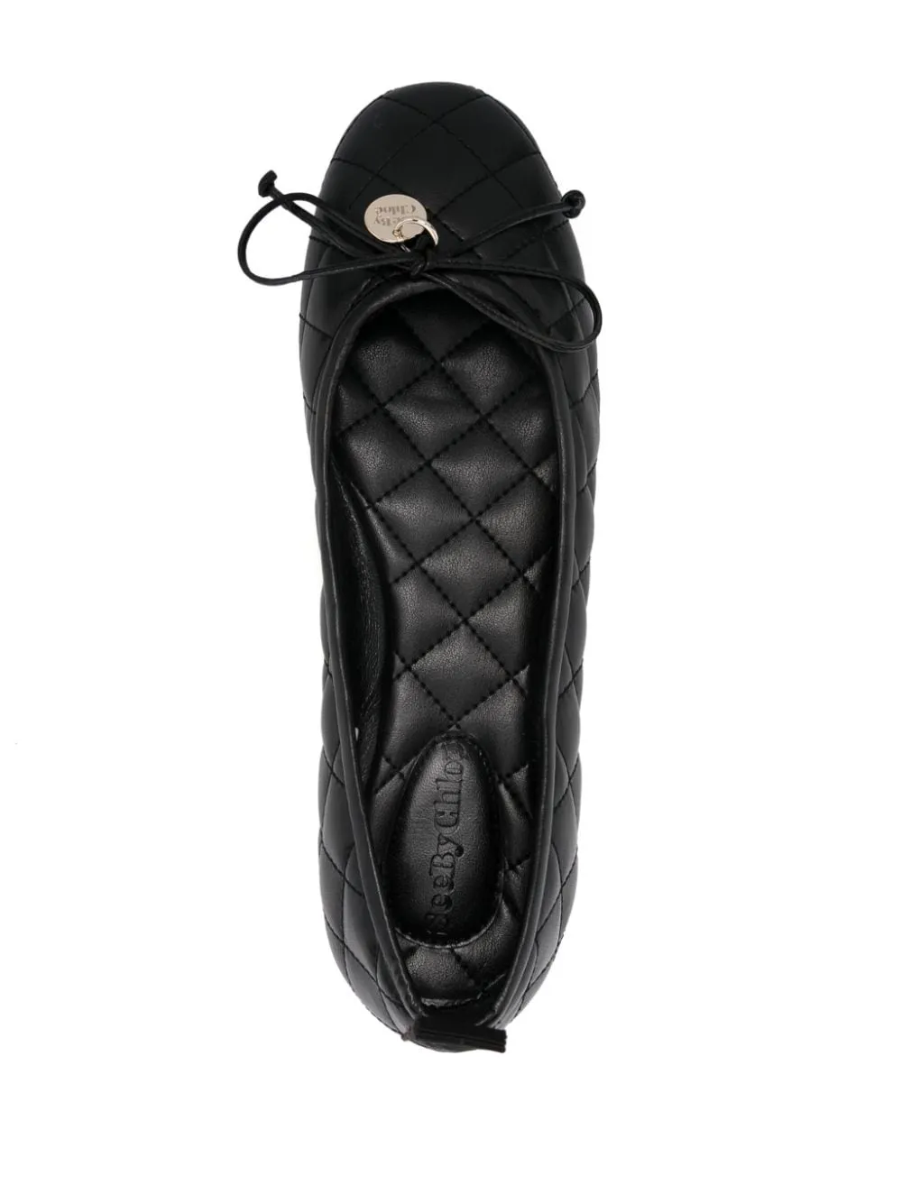 Ballerine con ciondolo logo in nero di See by Chloé - donna