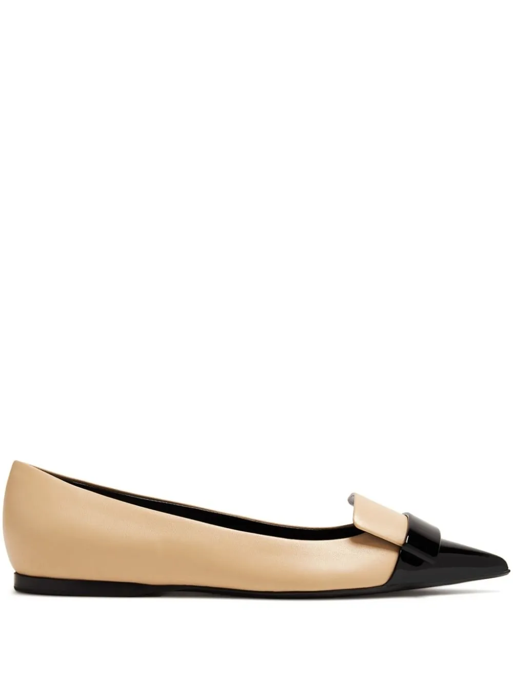 Ballerine con logo in beige nero Sergio Rossi - donna