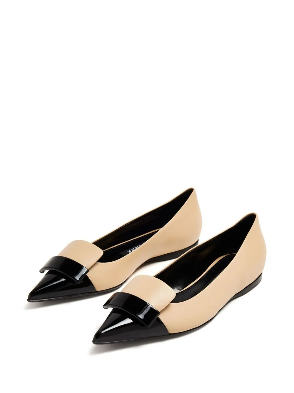 Ballerine con logo in beige nero Sergio Rossi - donna