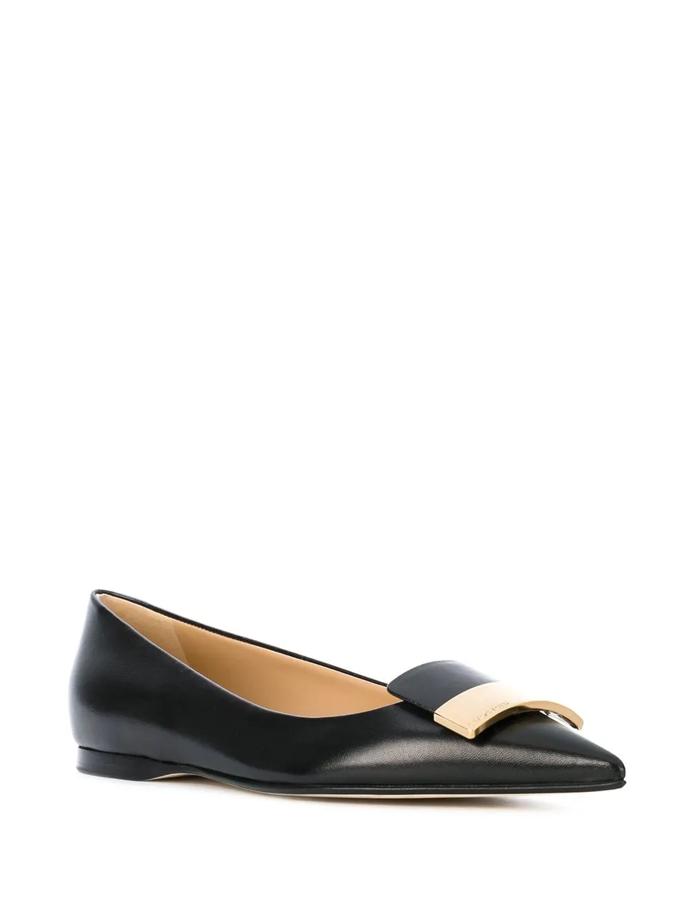 Ballerine con logo in nero Sergio Rossi - donna