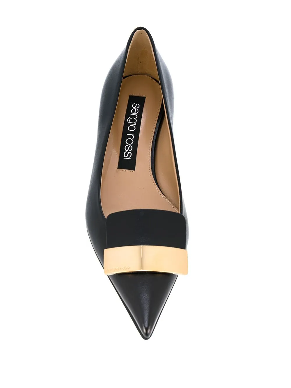 Ballerine con logo in nero Sergio Rossi - donna