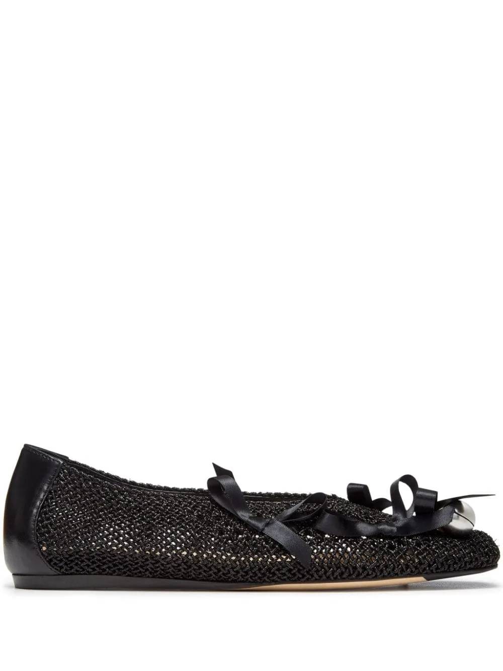 Ballerine con pendente in nero - donna