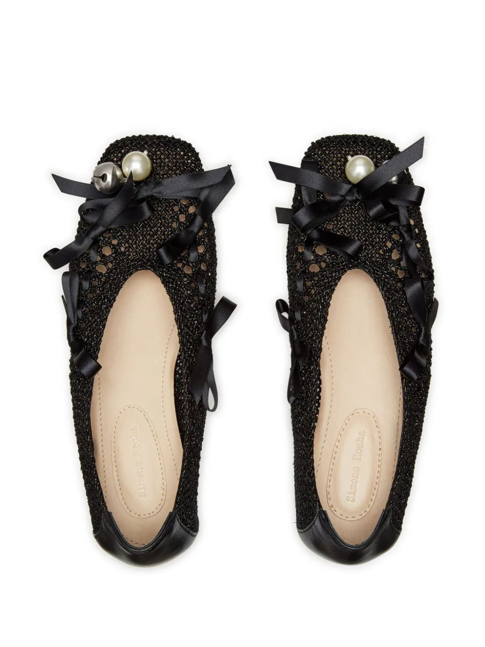 Ballerine con pendente in nero - donna