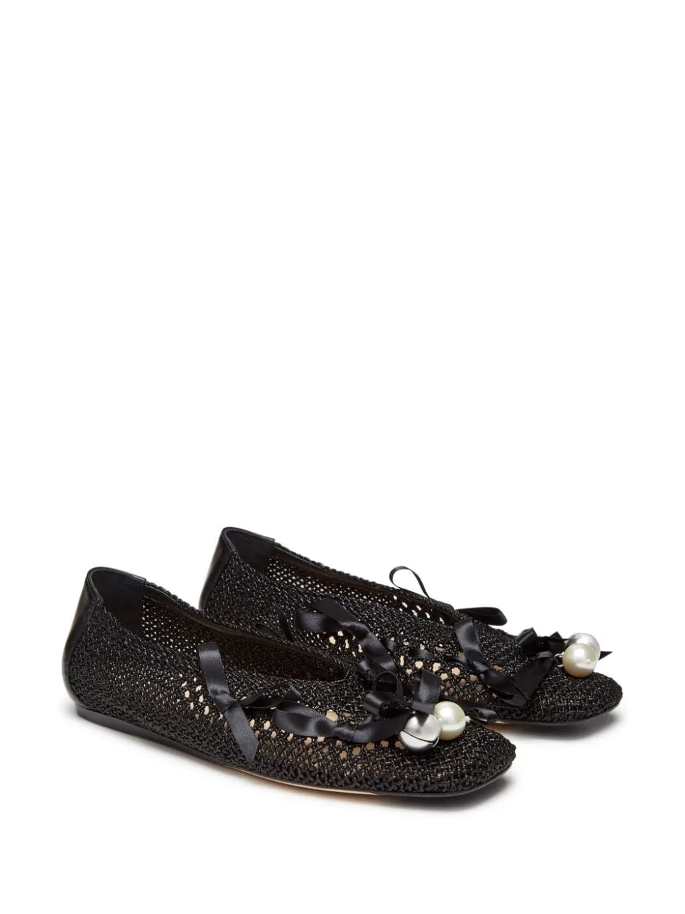 Ballerine con pendente in nero - donna