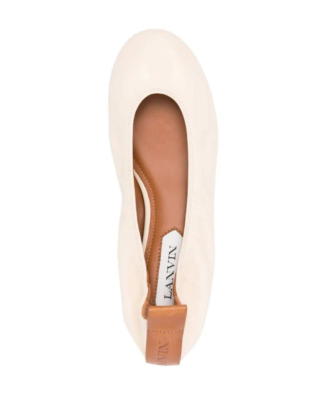 Ballerine con punta rotonda in beige - donna