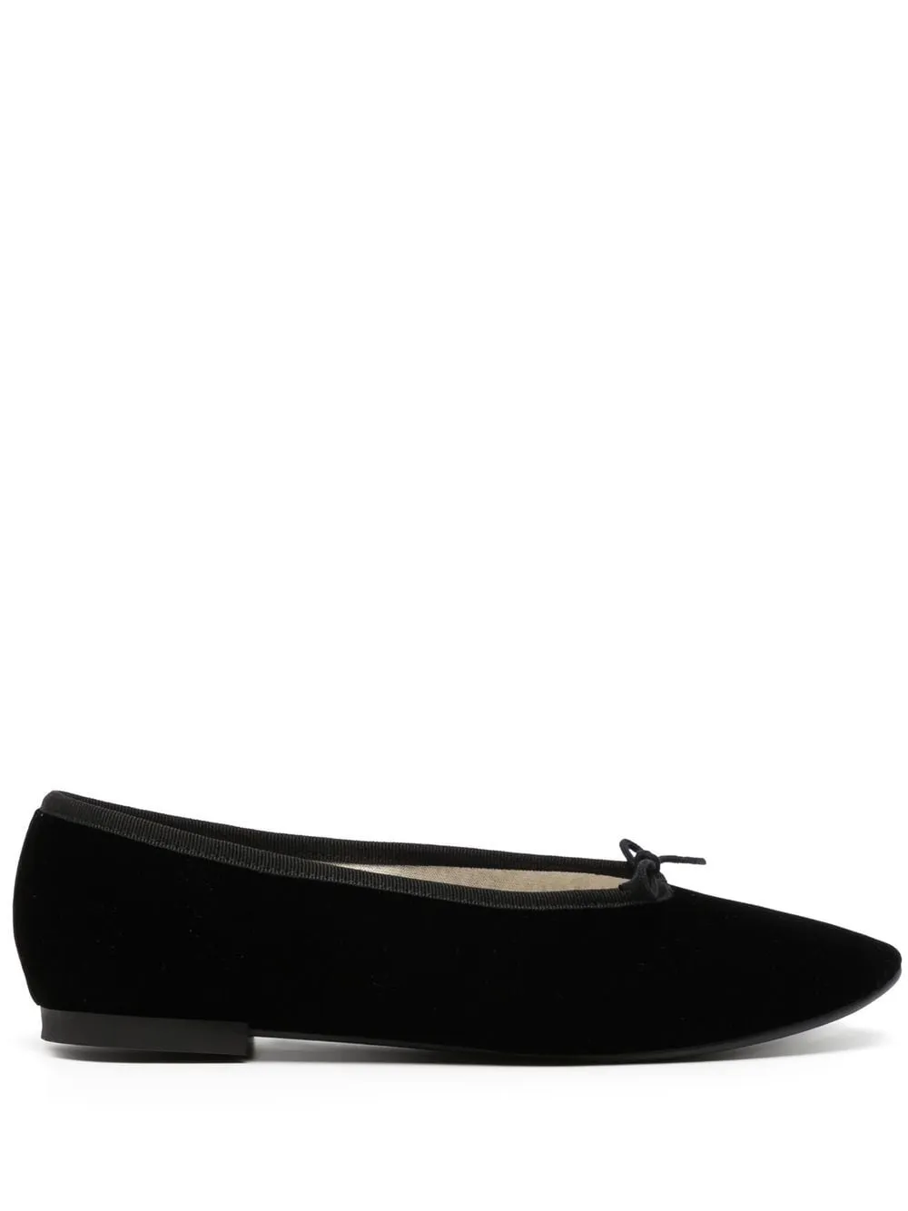 Ballerine effetto velluto in nero - donna