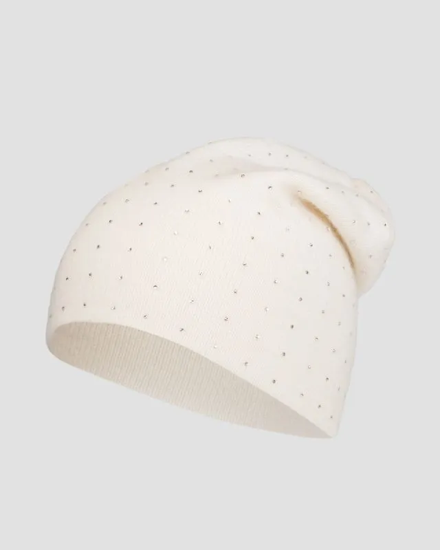 Berretto bianco in cashmere da donna William Sharp