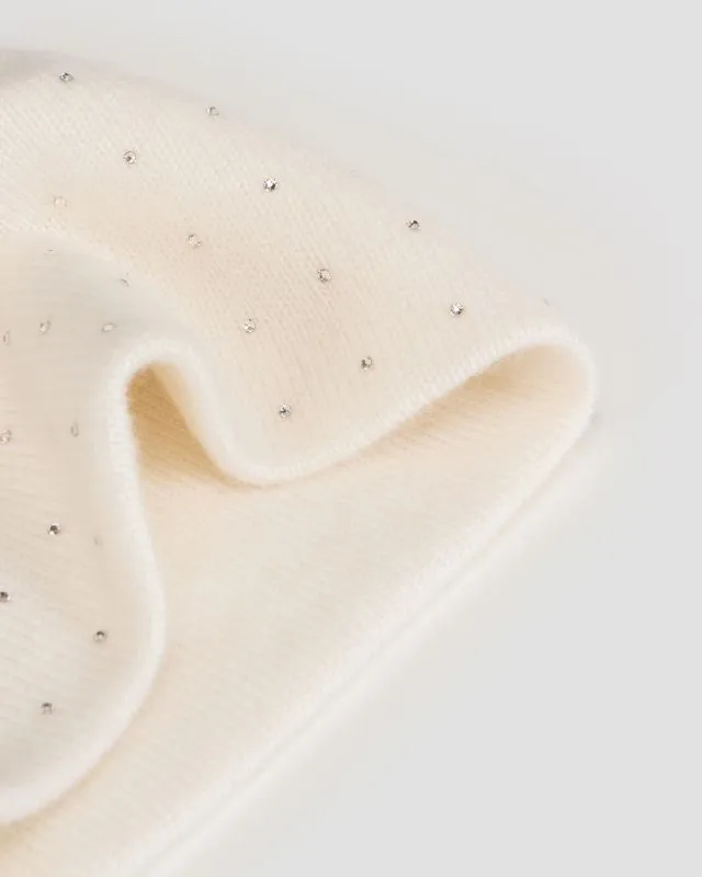 Berretto bianco in cashmere da donna William Sharp