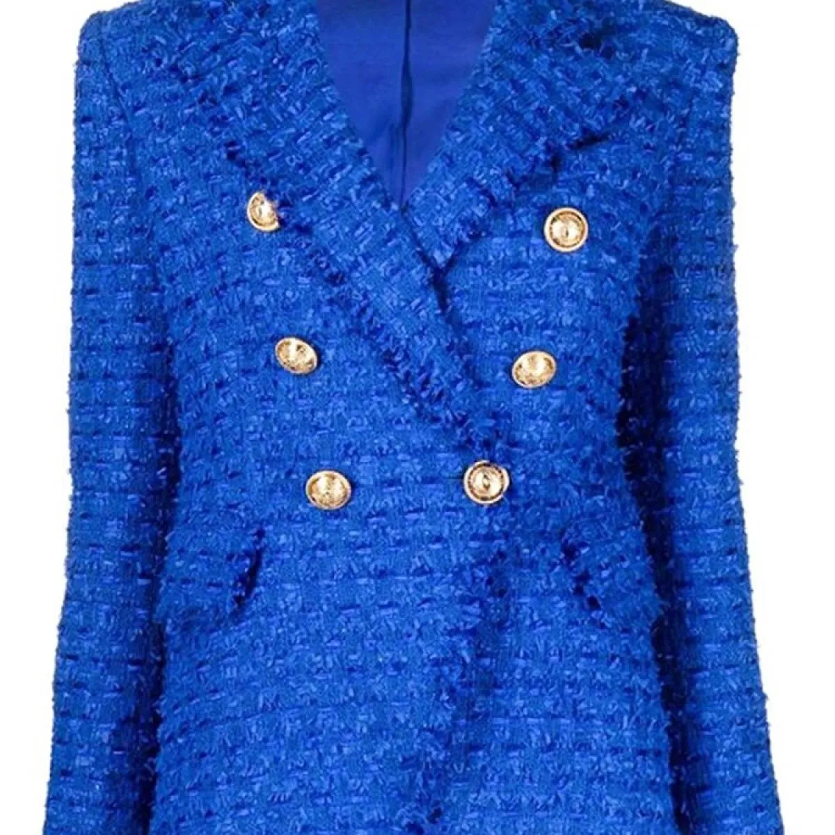 Blazer in tweed da donna Giacca blazer in tweed alla moda Giacca da donna con frange Giacca da donna alta