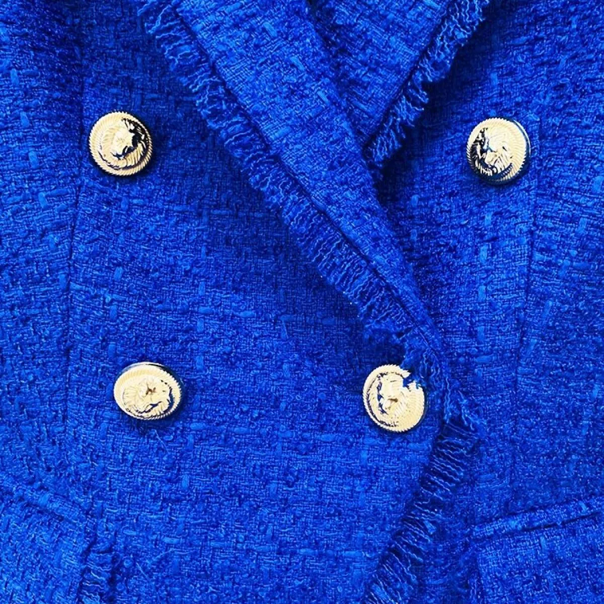 Blazer in tweed da donna Giacca blazer in tweed alla moda Giacca da donna con frange Giacca da donna alta