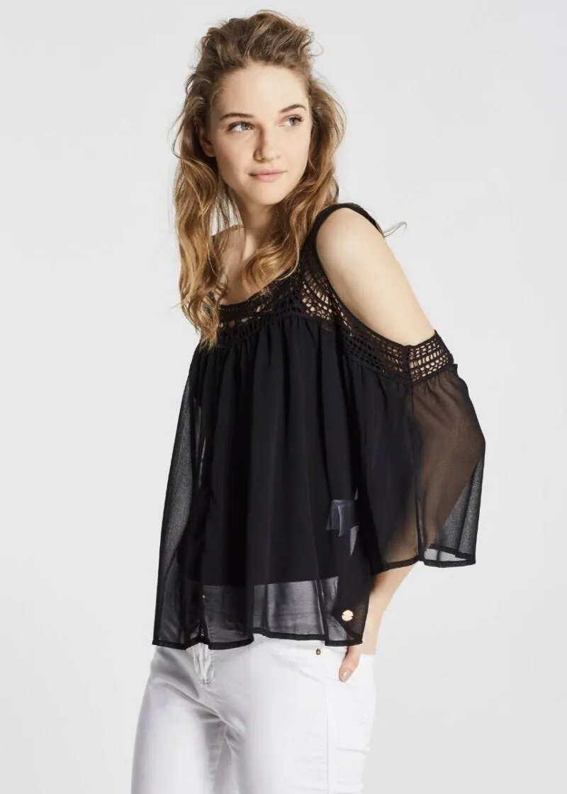 Blusa in tessuto fluido