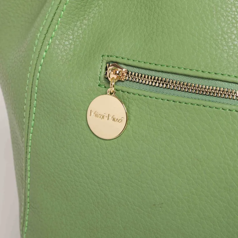 BORSA A BRACCIO CON DETTAGLIO TRAFORATO VERDE MENTA