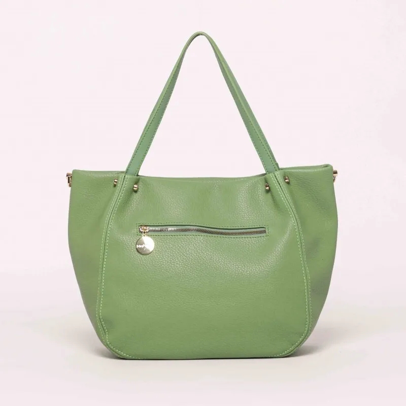 BORSA A BRACCIO CON DETTAGLIO TRAFORATO VERDE MENTA