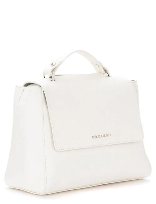 Borsa a mano Orciani Sveva Soft Small in pelle bianca