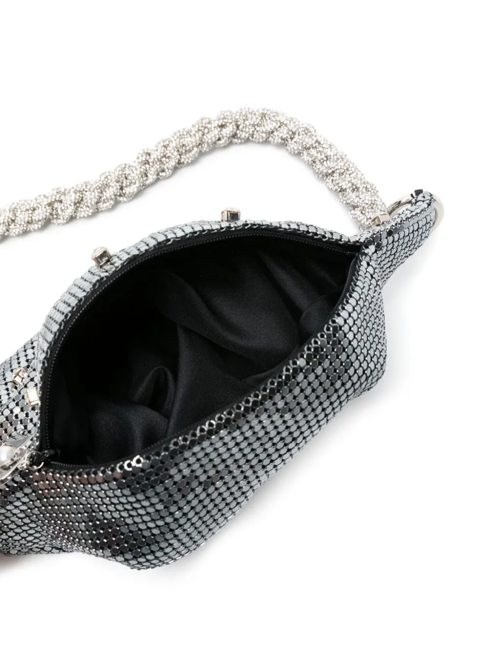 Borsa a mano vela s metal in grigio e argento - donna