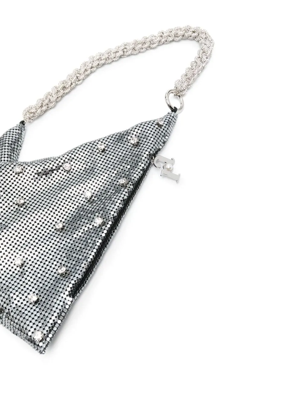 Borsa a mano vela s metal in grigio e argento - donna