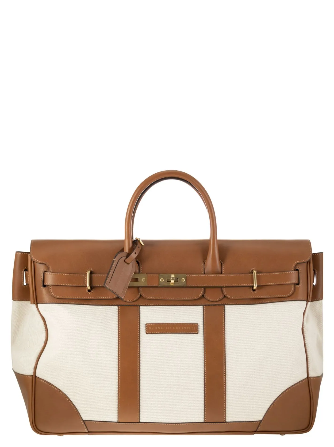 Borsa Country in pelle e tessuto