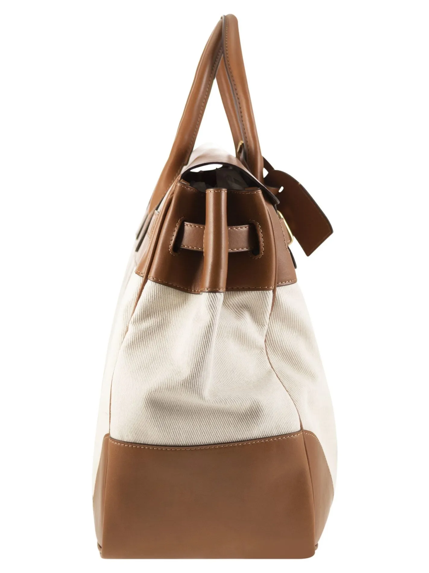 Borsa Country in pelle e tessuto