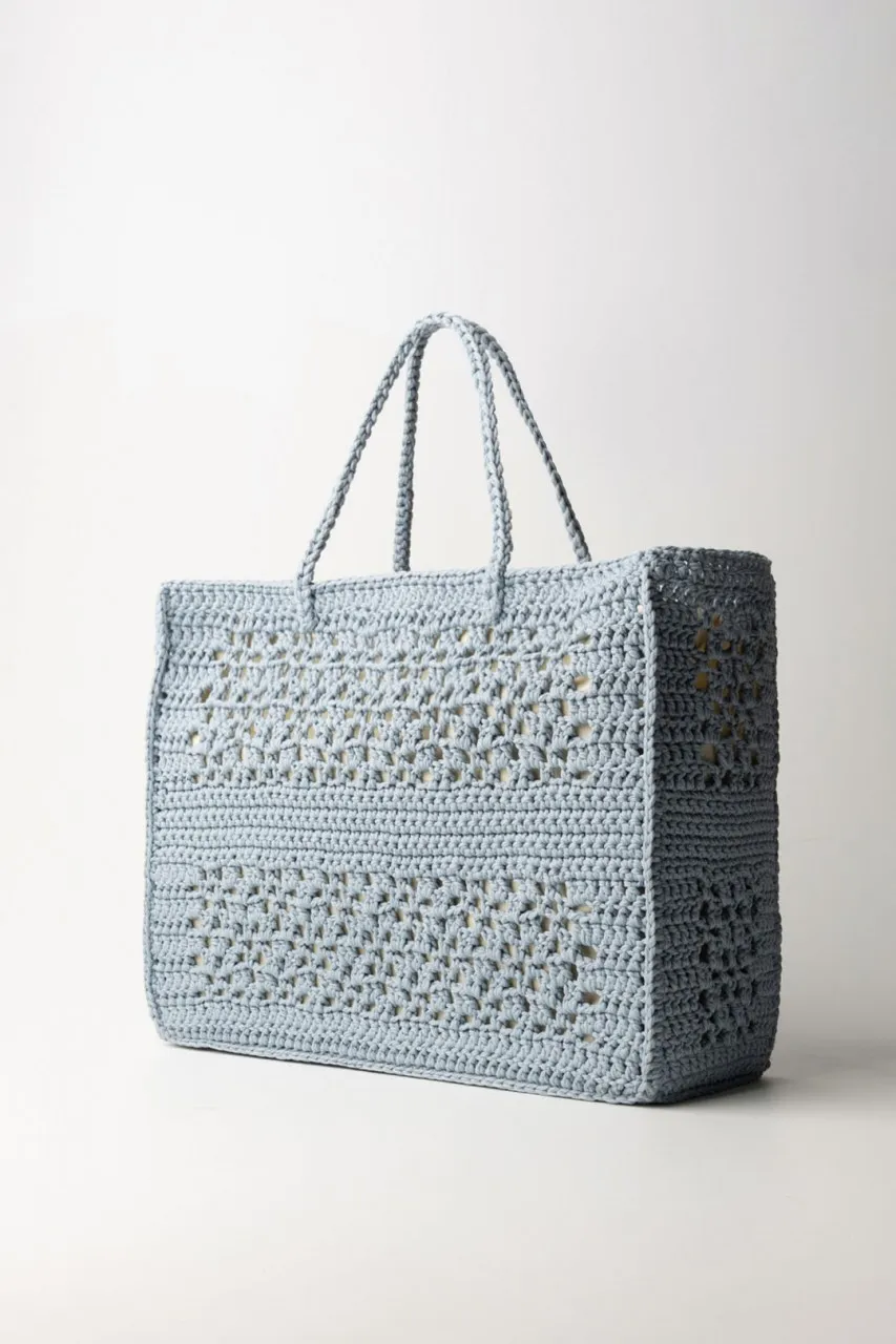 Borsa crochet con logo a contrasto BLUE TEAR
