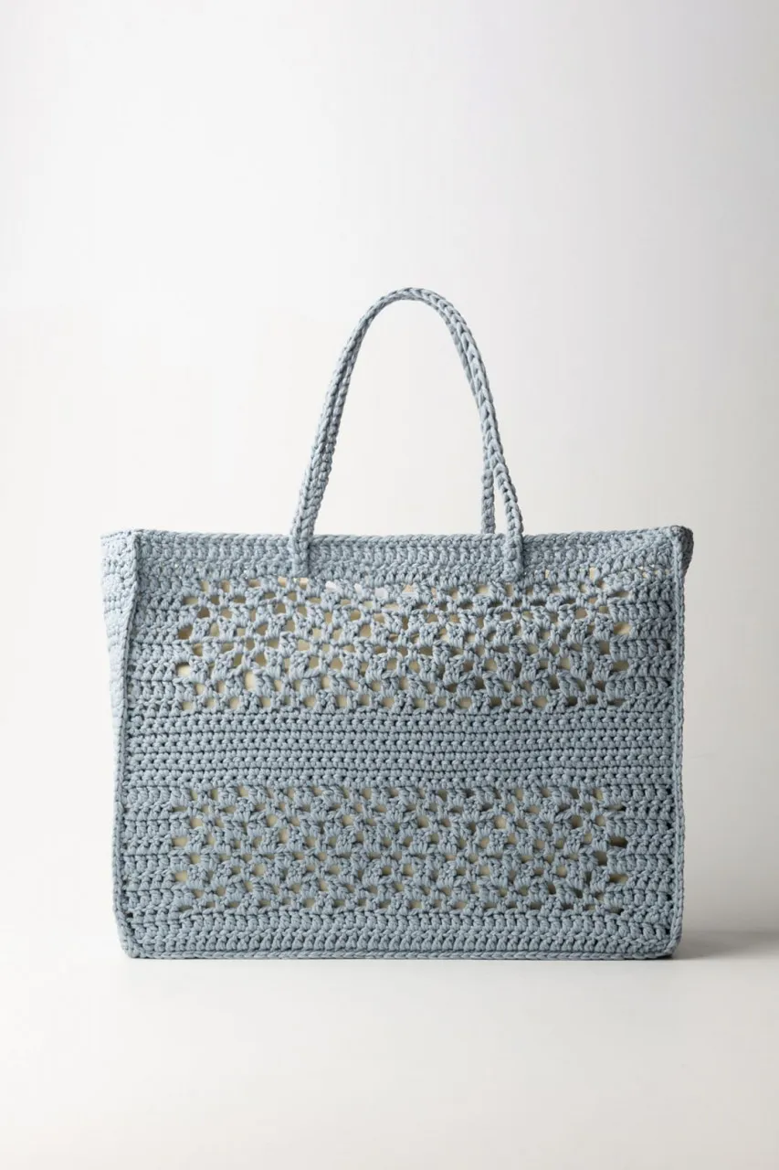 Borsa crochet con logo a contrasto BLUE TEAR