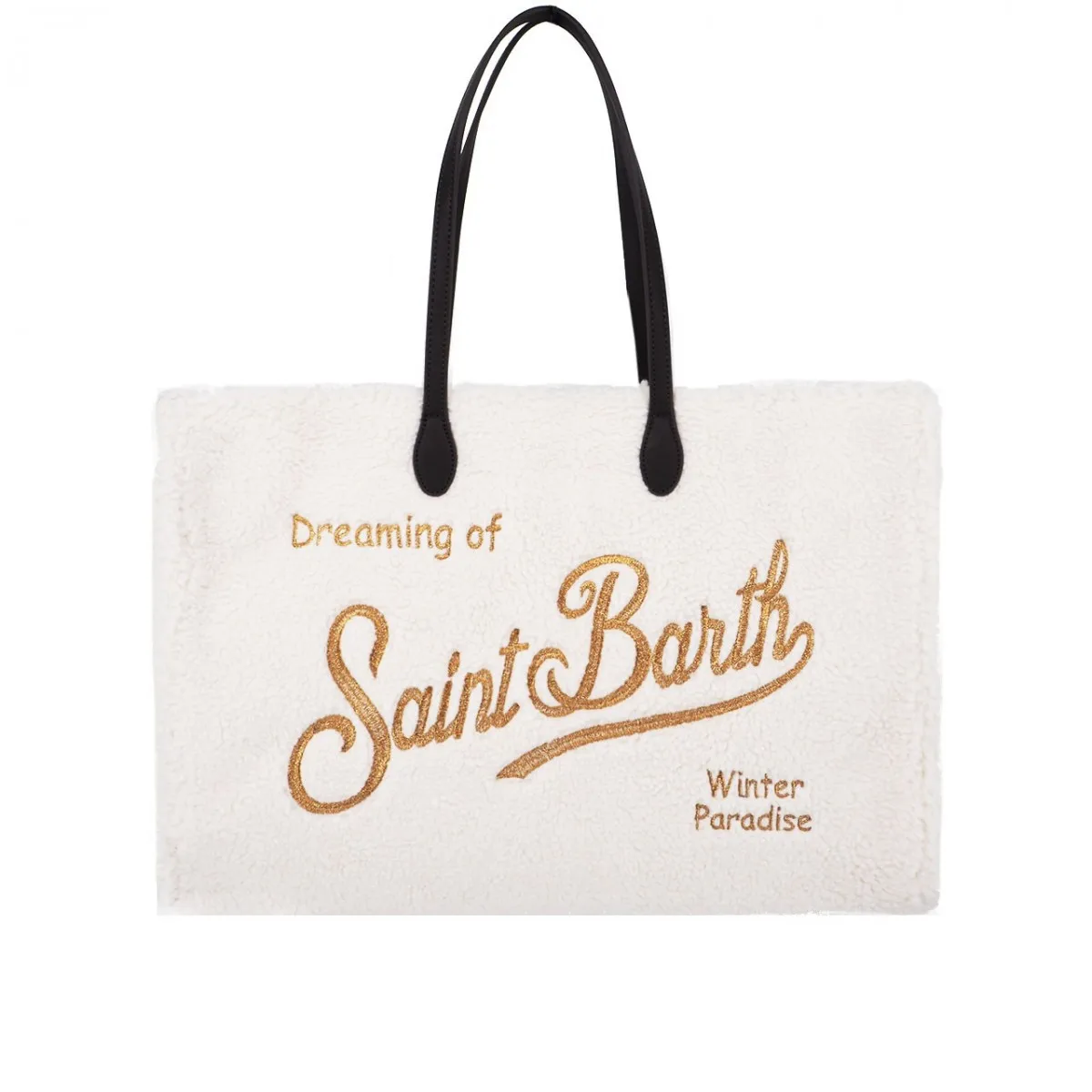 Borsa In Tessuto Sherpa Grande Bianco