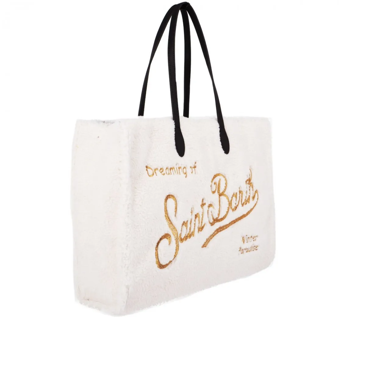 Borsa In Tessuto Sherpa Grande Bianco